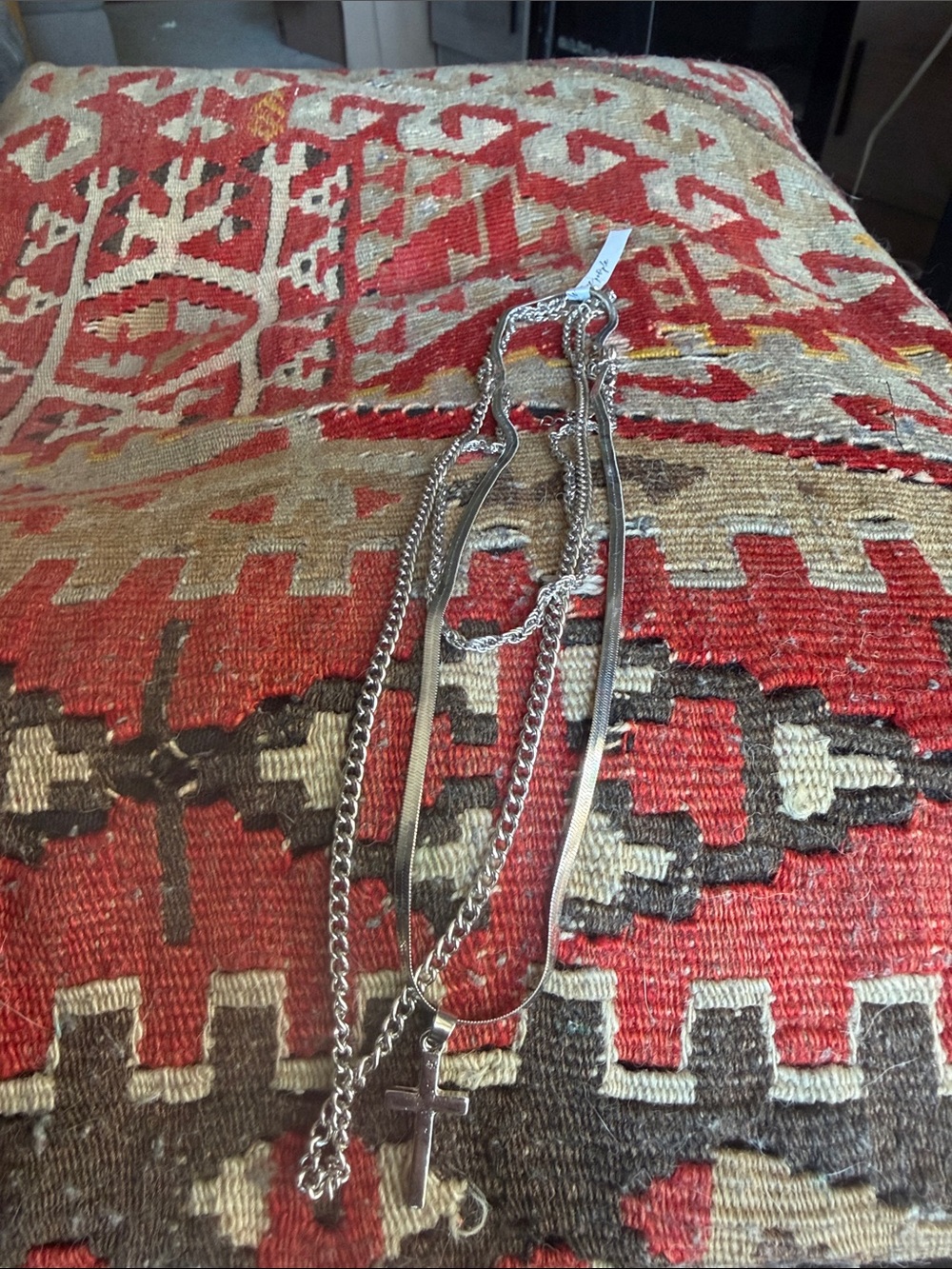 Free People Silver-Tone Layered Cross Necklace jewelry western boho